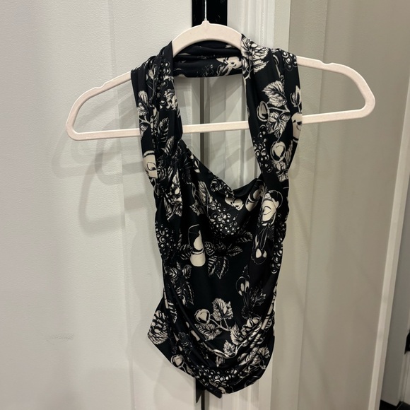 Black and White Free People Fruit Halter Top - Picture 1 of 2